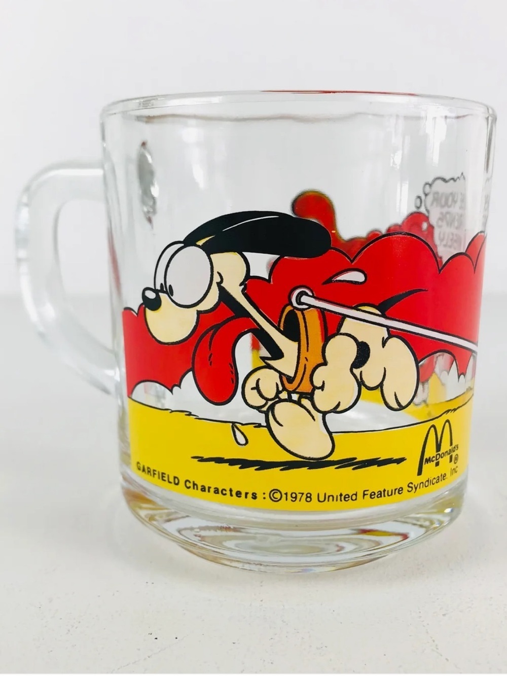 Garfield Vintage Glass Mug 1979 Jim Davis Cartoon McDonald’s Collab Collectible - Picture 3 of 16